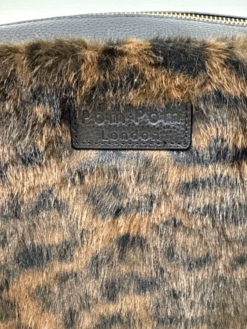 Pom Pom London City Plus Bag Leopard Print Faux Fur Black Bundle! - Picture 6 of 15